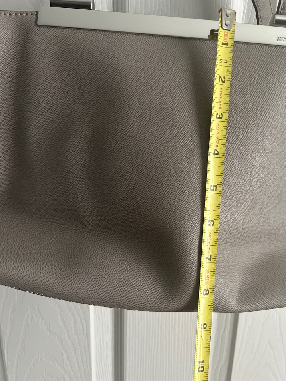 Michael Kors Taupe Gray Leather Shoulder Bag - Picture 15 of 16